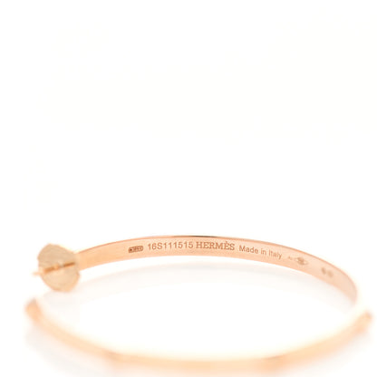 Hermes 18K Rose Gold Mini Clous Hoop Earrings 4 of 5