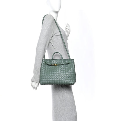Bottega Veneta Nappa Intrecciato Medium Andiamo Shoulder Bag Aloe 2 of 15
