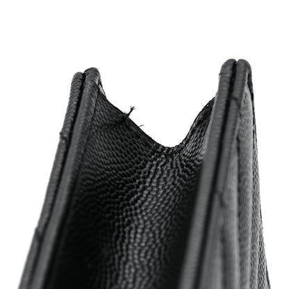 Saint Laurent Grain De Poudre Matelasse Chevron Monogram Envelope Chain Wallet Black 7 of 8