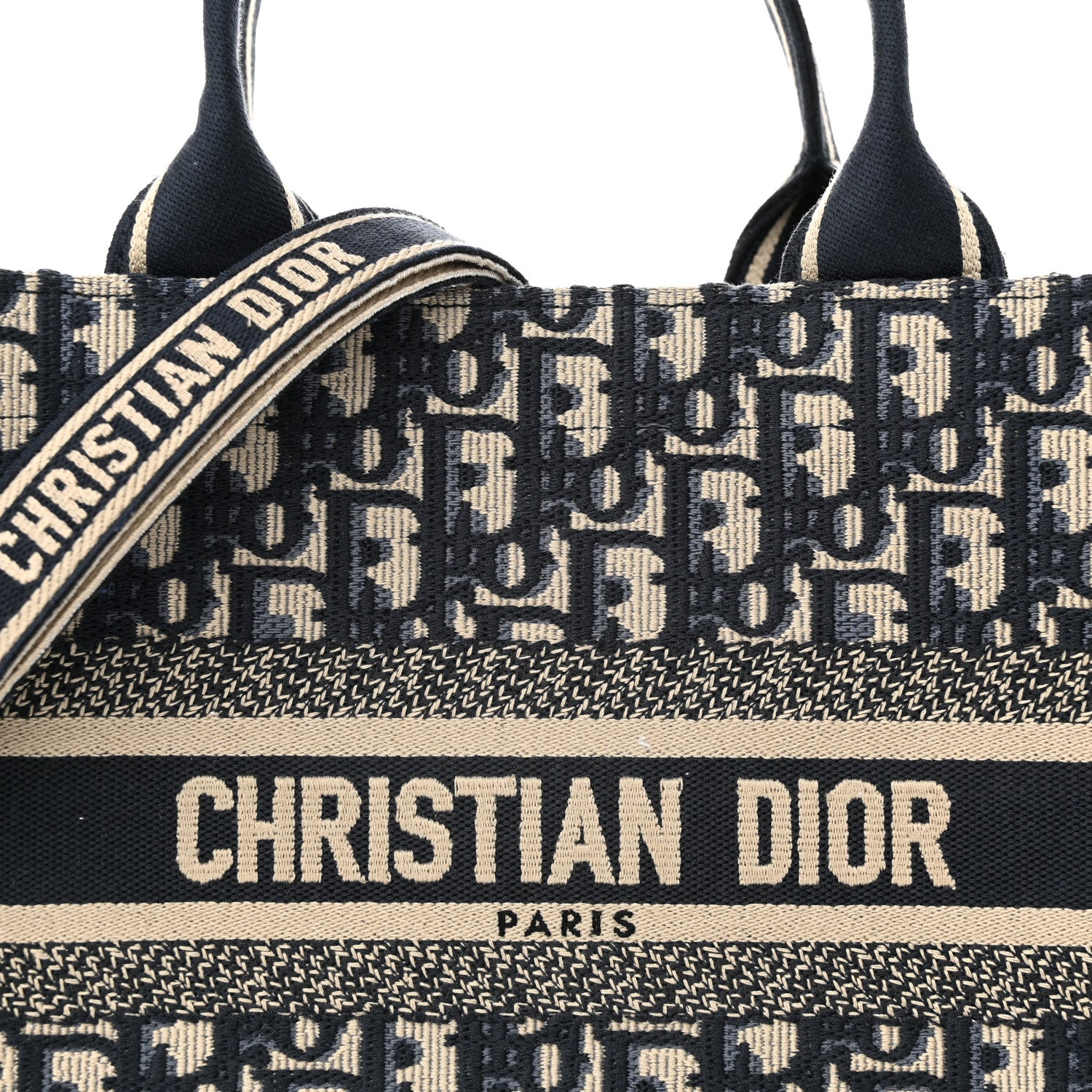 Christian Dior Oblique Calfskin Small Book Tote With Strap Blue Multicolor 9 of 11