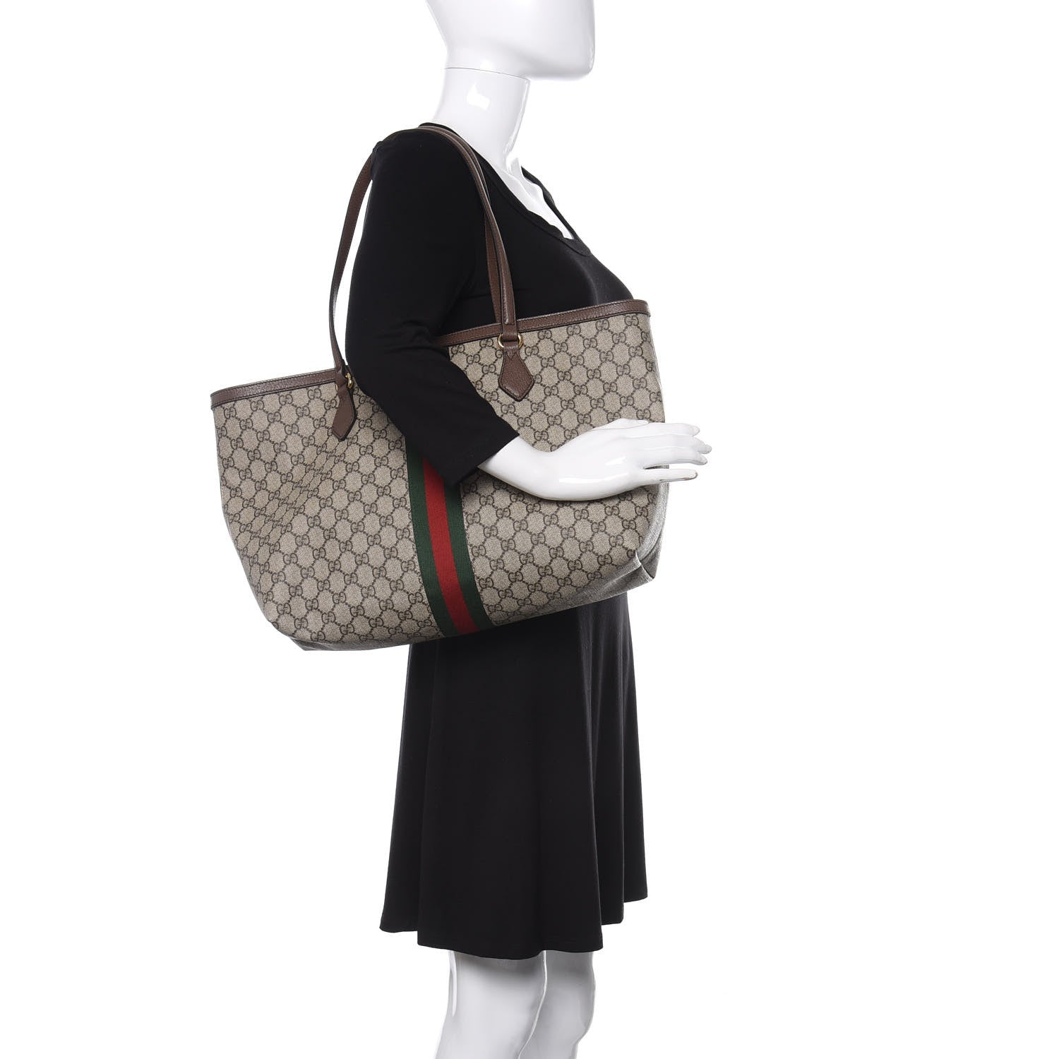 Gucci GG Supreme Monogram Medium Ophidia Shopping Tote Brown 2 of 10