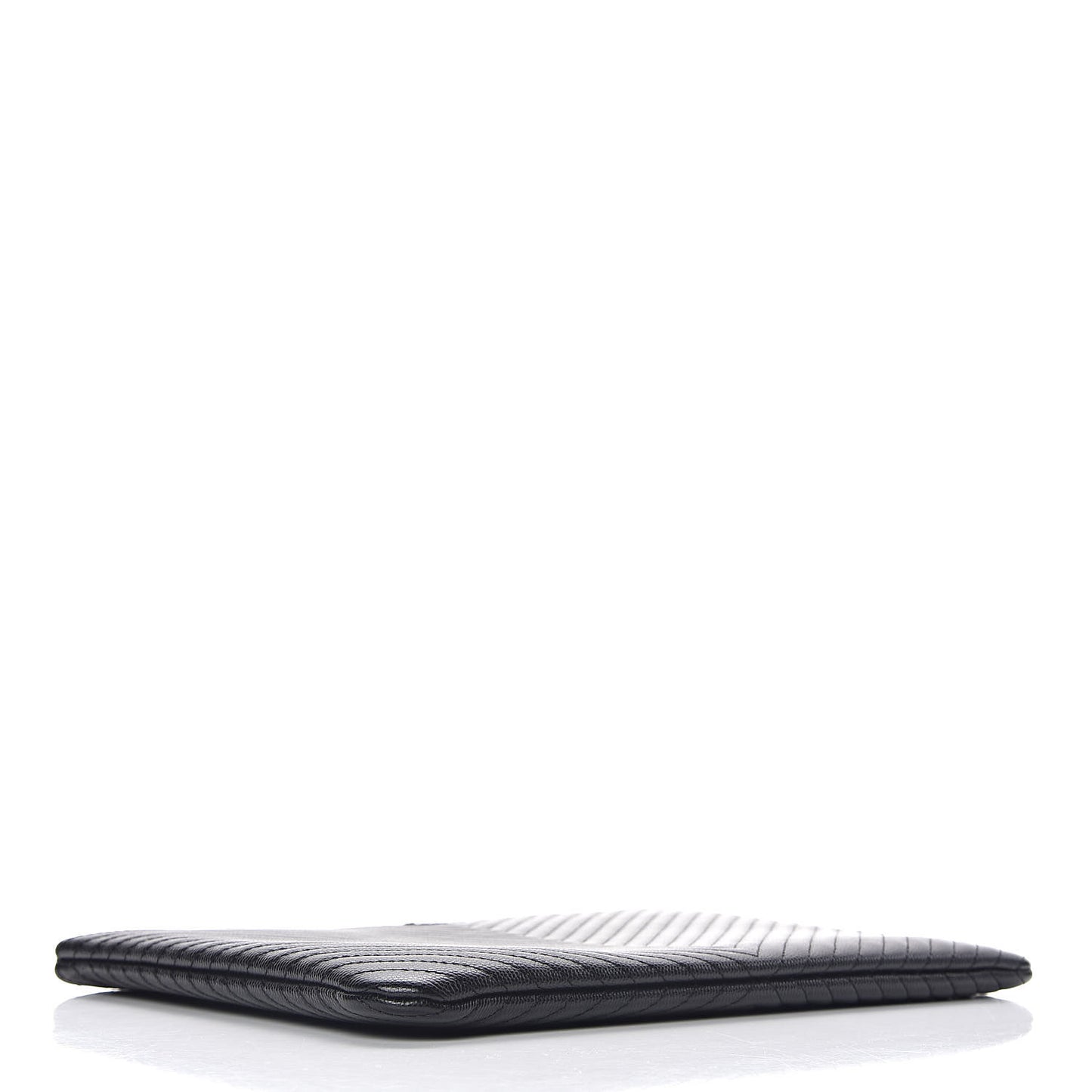 Caviar Chevron Quilted Medium Cosmetic Case Black