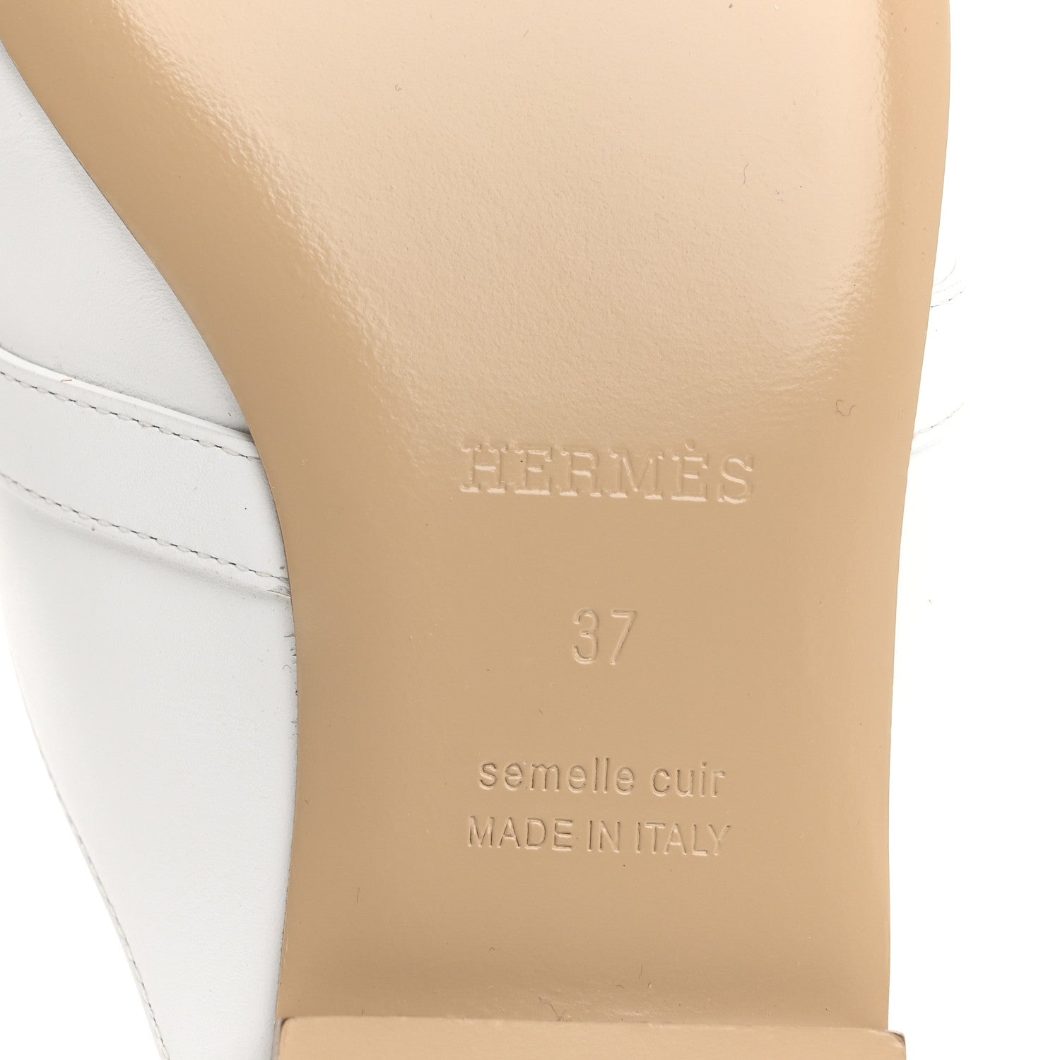 Hermes Calfskin Oz Mules 37 White 8 of 11