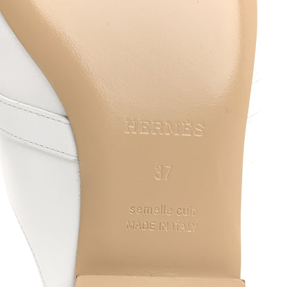 Hermes Calfskin Oz Mules 37 White 8 of 11