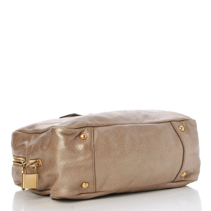 Prada Metallic Vitello Daino Bauletto Gold 4 of 17