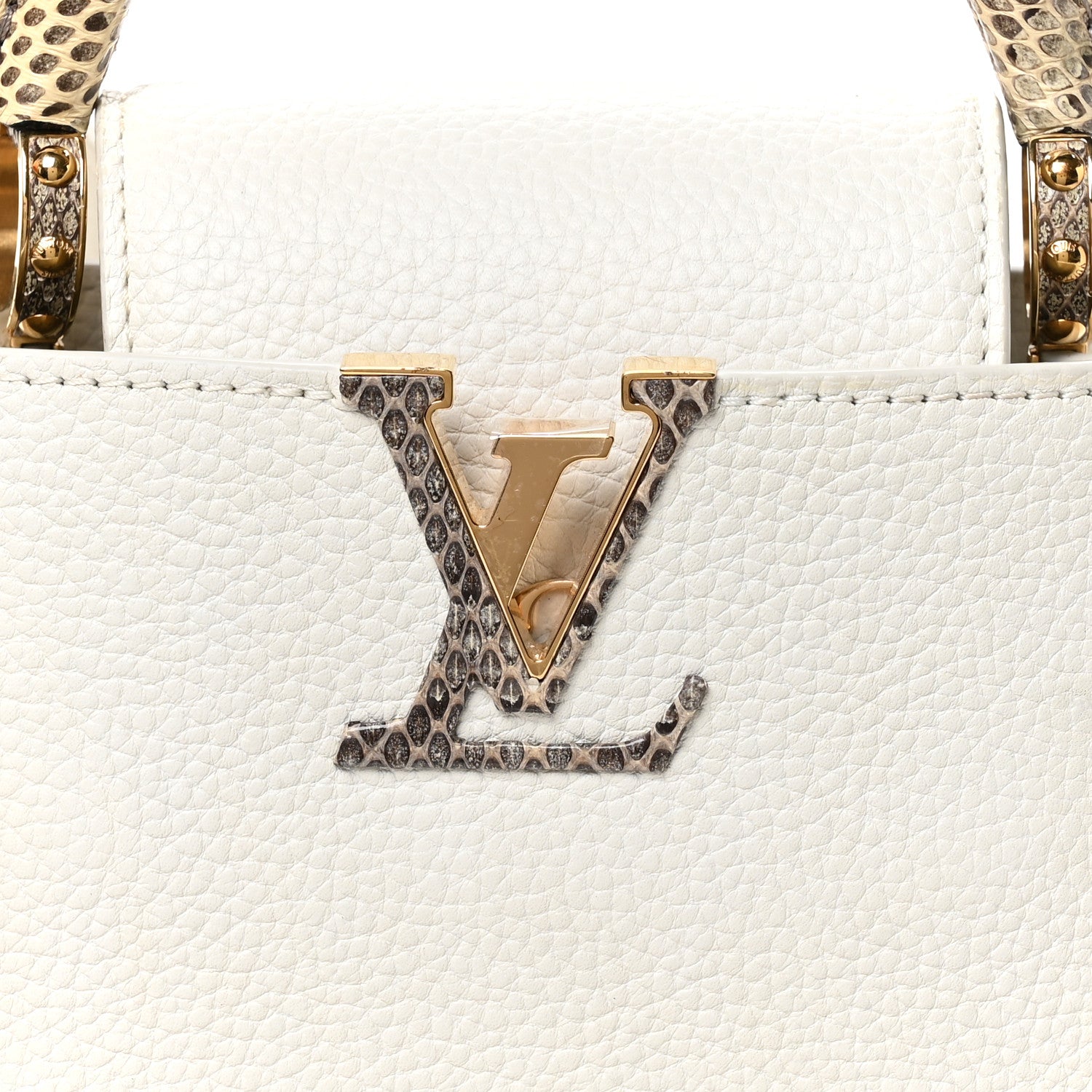 Louis Vuitton Taurillon Ayers Capucines Mini White Snow White