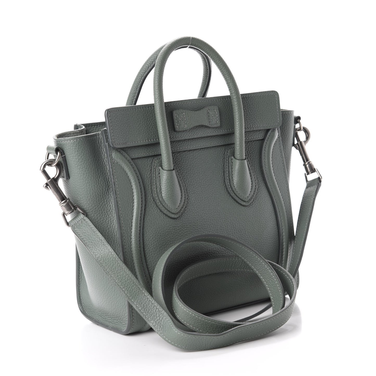 Drummed Calfskin Nano Luggage Celadon
