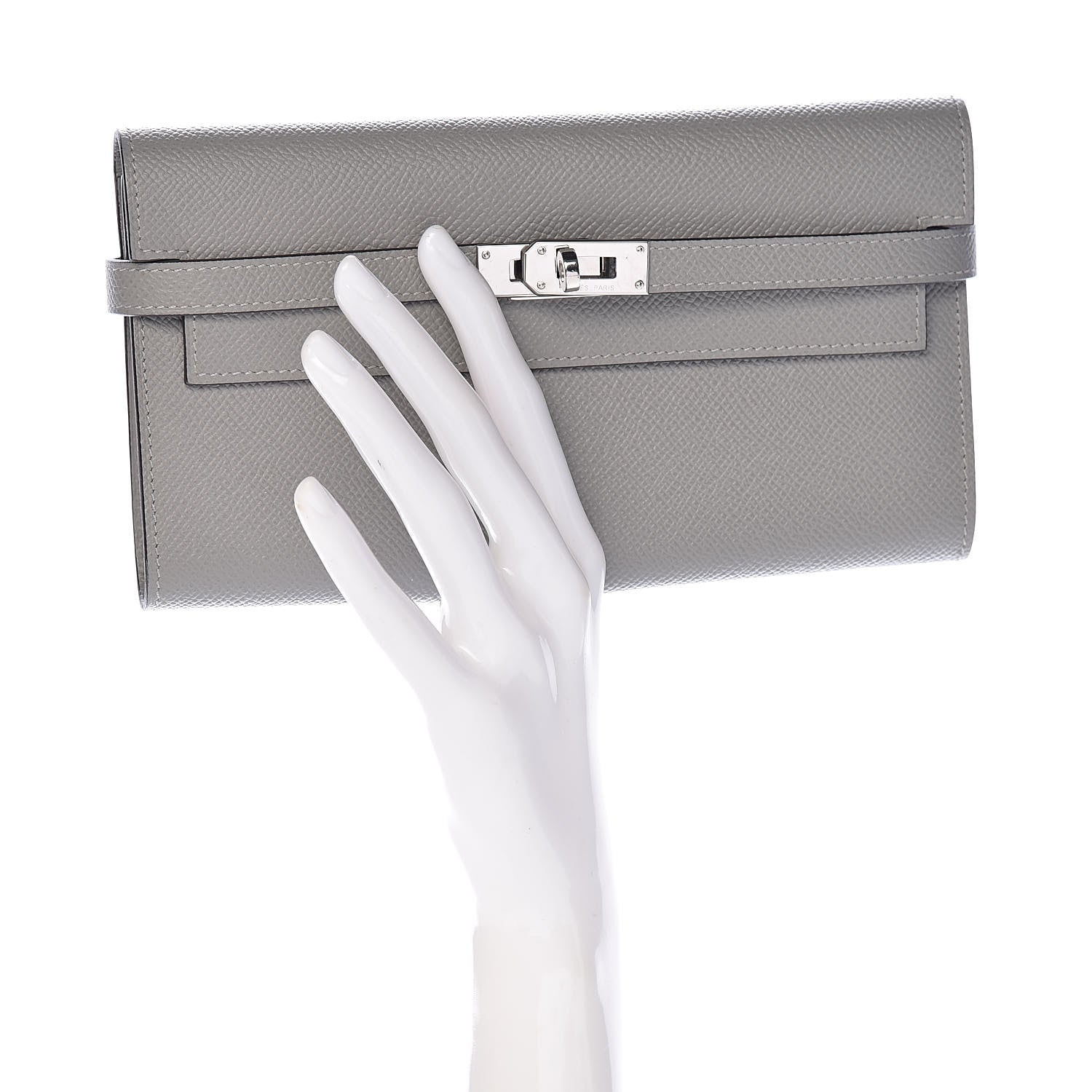 Hermes Epsom Kelly Longue Wallet Gris Mouette 2 of 8