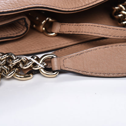 Gucci Pebbled Calfskin Medium Soho Chain Shoulder Bag Rose Beige 17 of 20