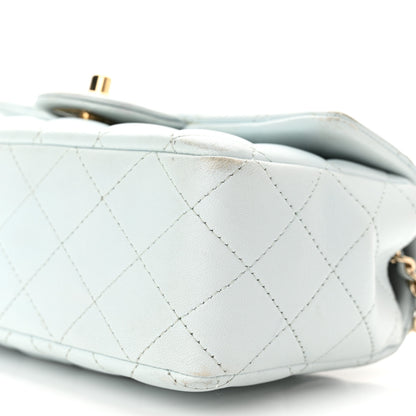 Chanel Lambskin Quilted Mini Top Handle Rectangular Flap Light Blue 10 of 12