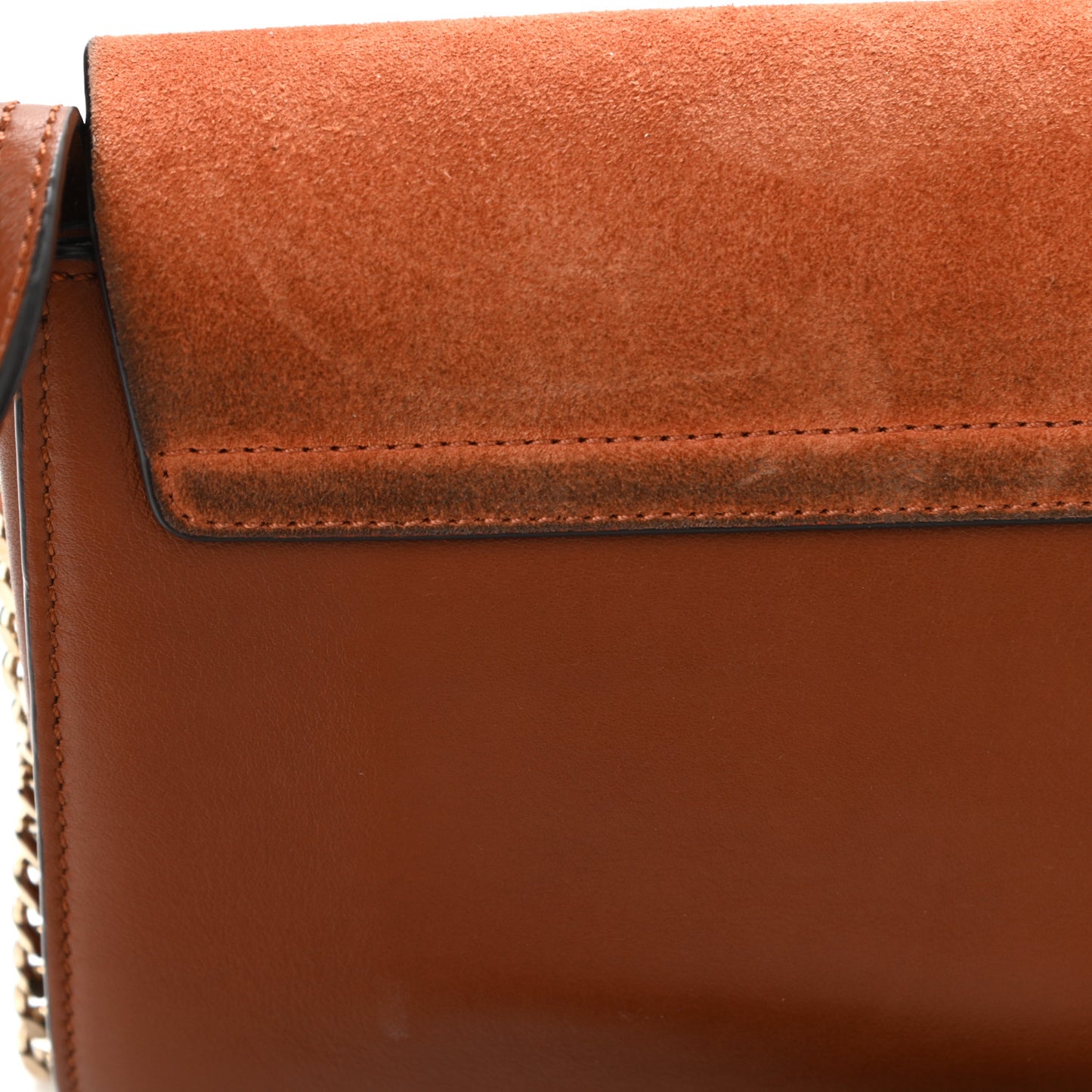 Suede Calfskin Small Faye Shoulder Bag Tobacco