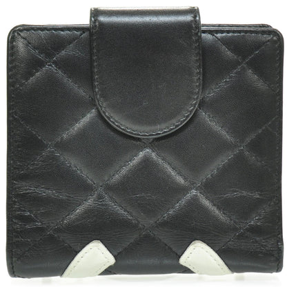 Chanel Calfskin Quilted Cambon Bi-Fold Wallet Black White 2 of 10