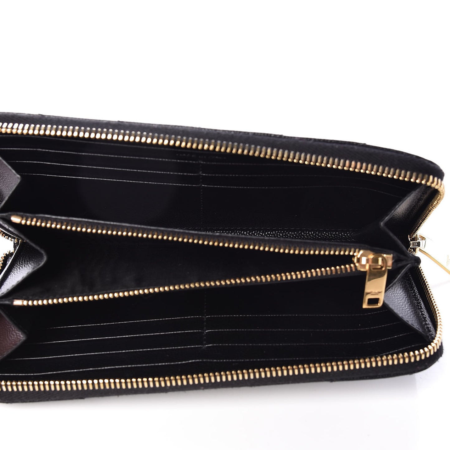 Grain De Poudre Matelasse Chevron Monogram Zip Around Wallet Black