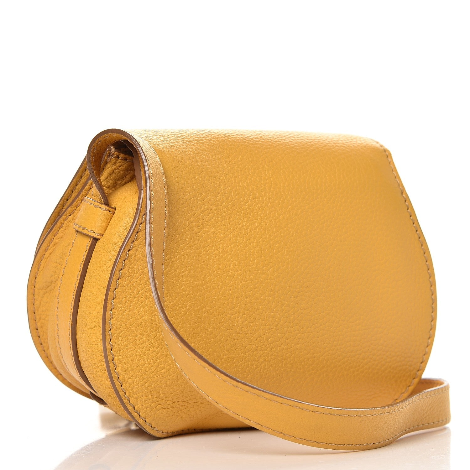 Chloe Calfskin Mini Marcie Round Crossbody Bag Curry Yellow 3 of 7