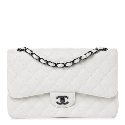 Chanel Calfskin Quilted Jumbo Double Flap White 1 of 9
