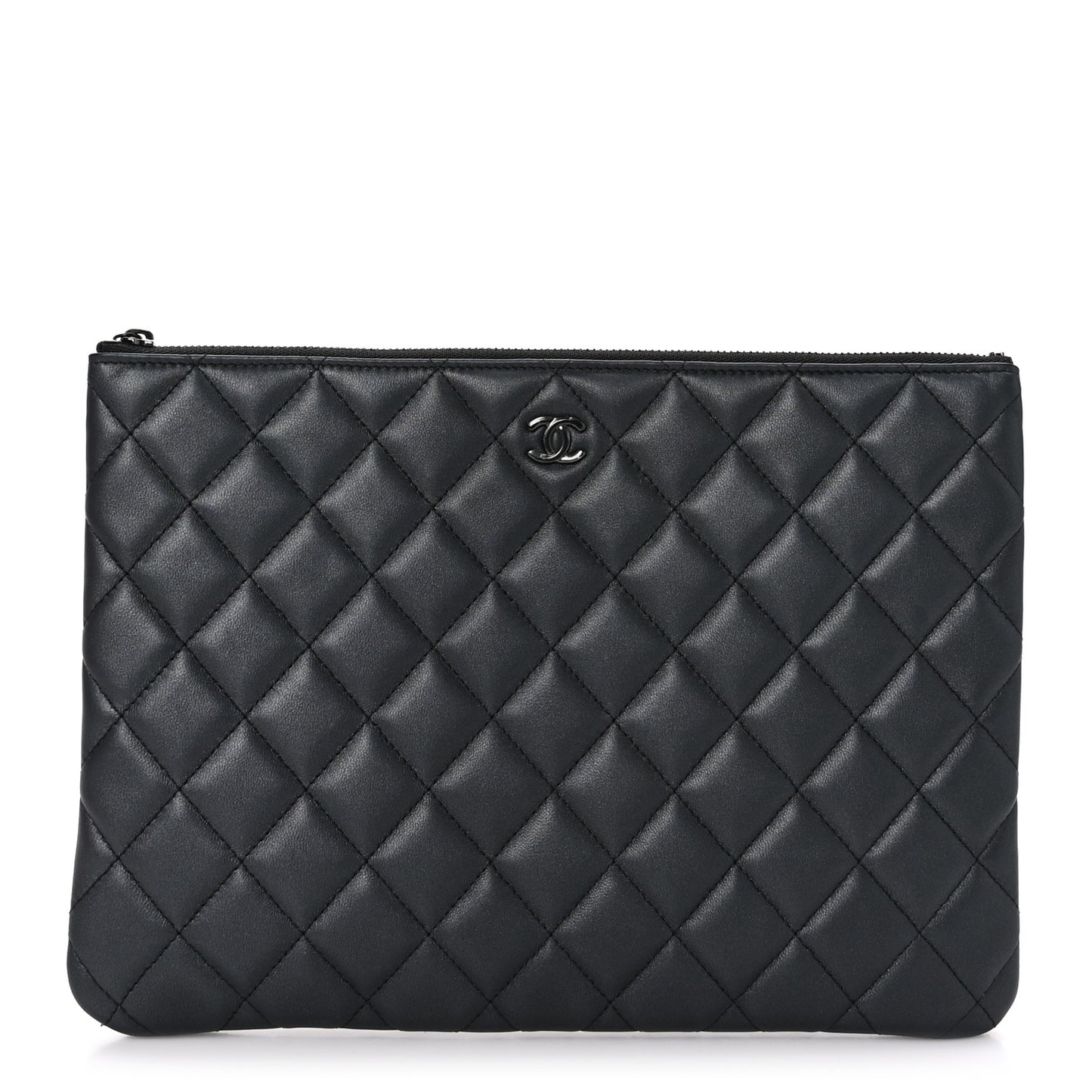 Lambskin Quilted Medium Cosmetic Case So Black