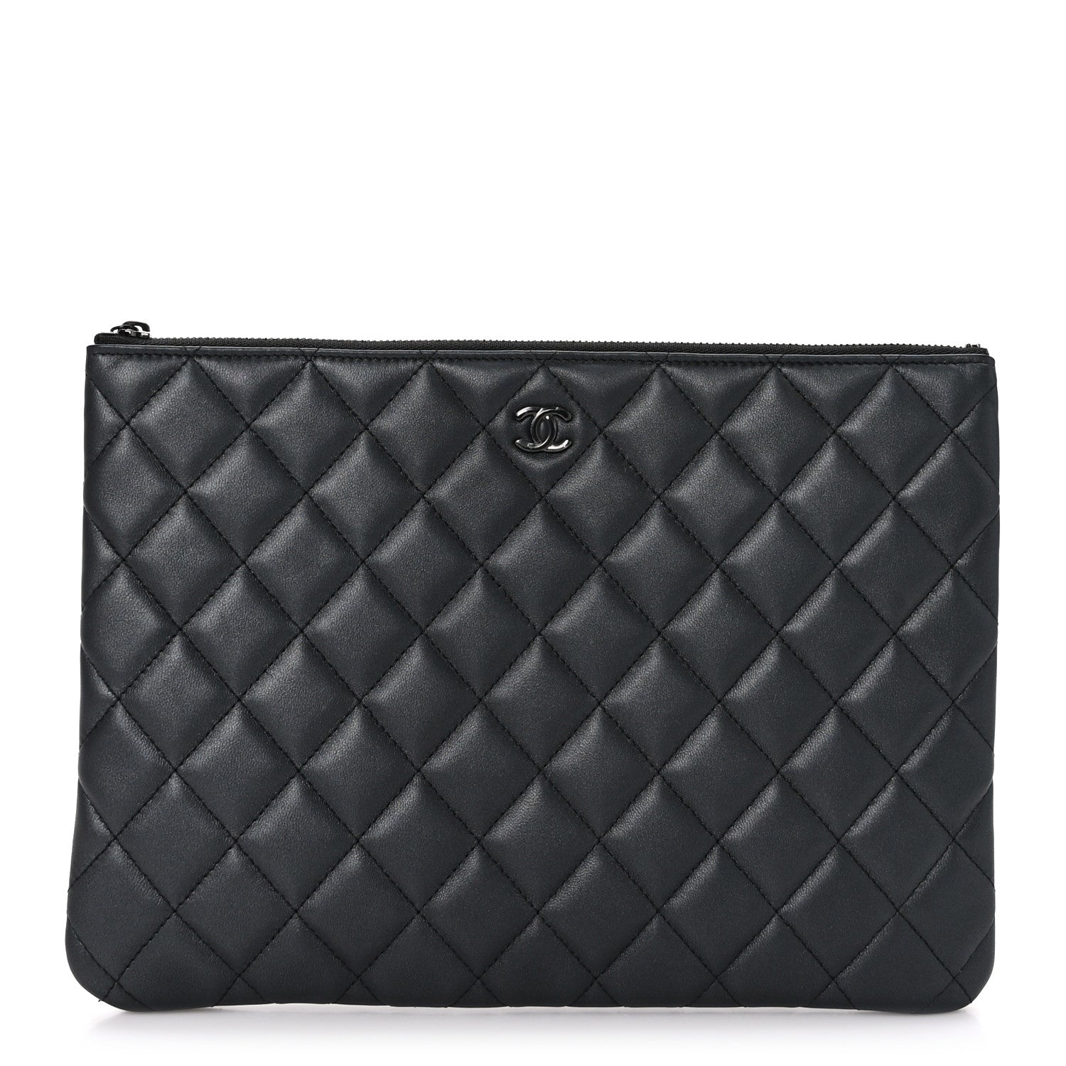 Chanel Lambskin Quilted Medium Cosmetic Case So Black 1 of 10
