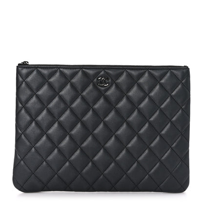 Chanel Lambskin Quilted Medium Cosmetic Case So Black 1 of 10