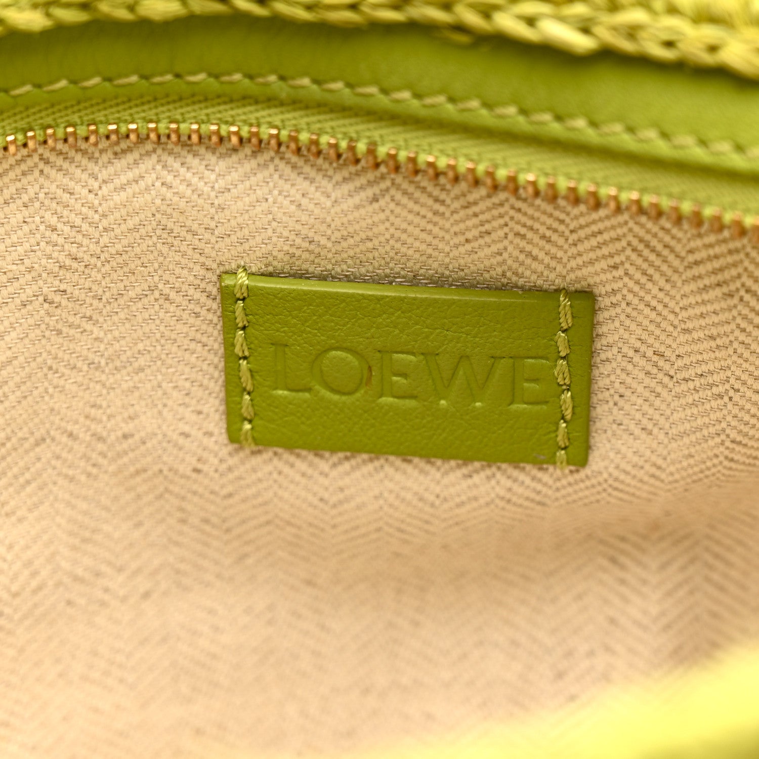 Loewe Raffia Mini Slit Tote Bag Meadow Green 6 of 11