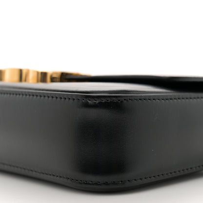 Celine Shiny Calfskin Triomphe Shoulder Bag Black 10 of 10