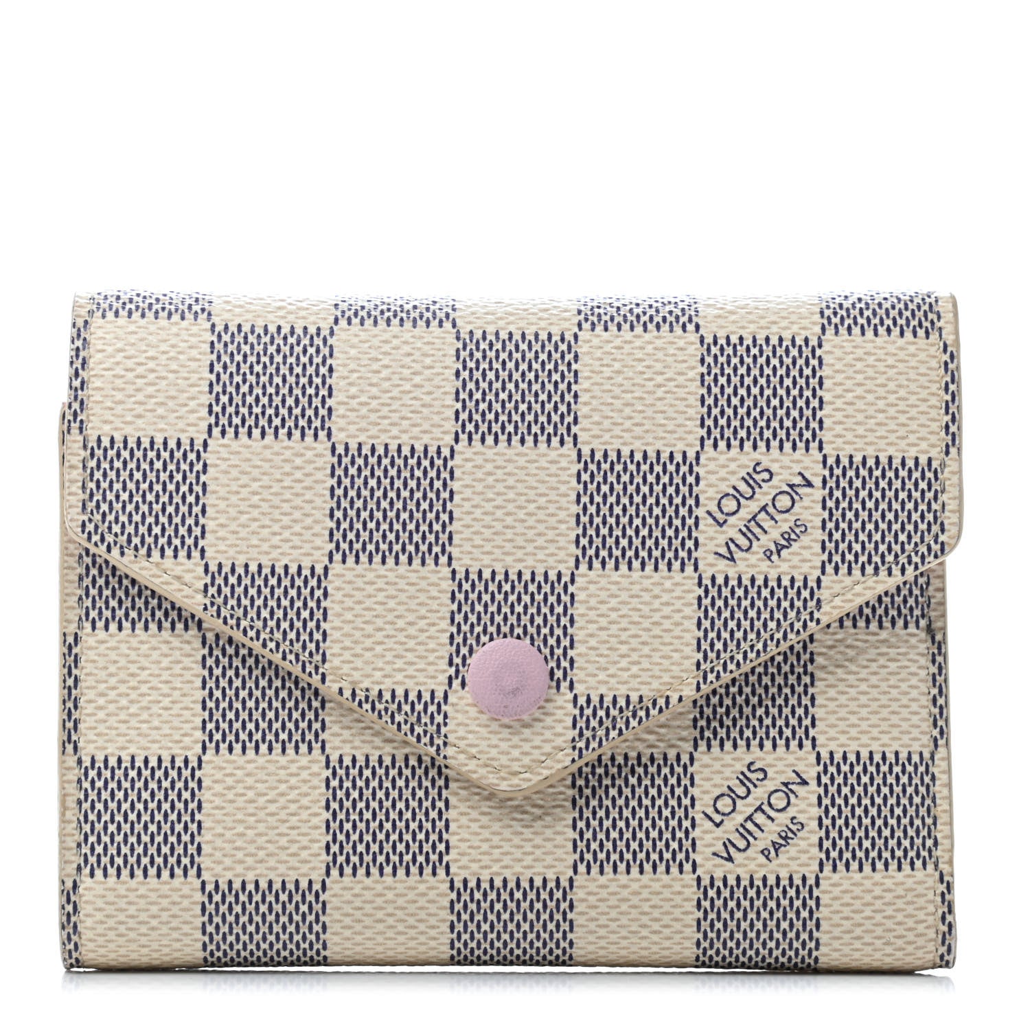 Louis Vuitton Damier Azur Victorine Wallet Rose Ballerine 1 of 5