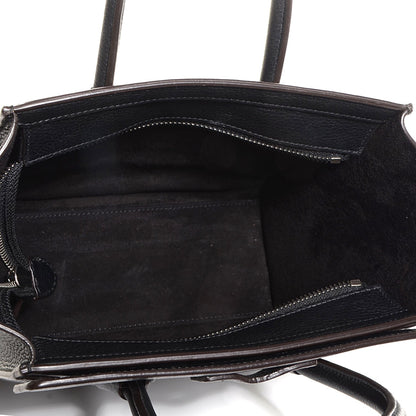 Celine Drummed Calfskin Nano Luggage Black 5 of 7