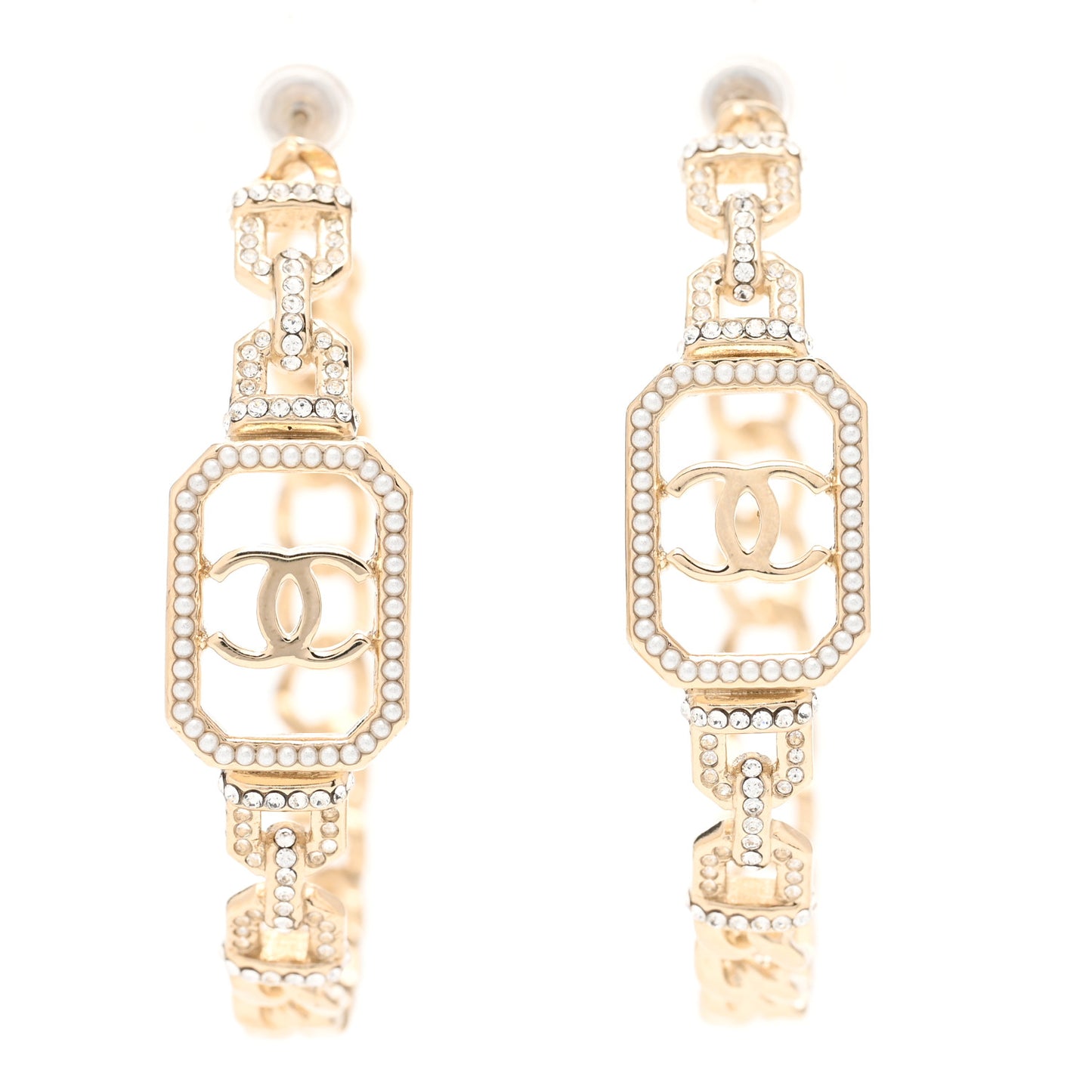 Crystal CC Vendome Hoop Earrings Gold