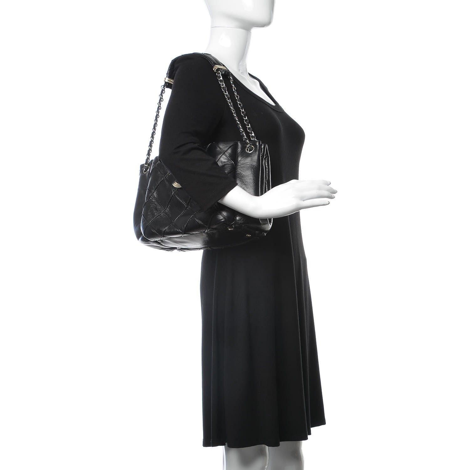 Chanel Lambskin Accordion Shoulder Bag Black 2 of 9