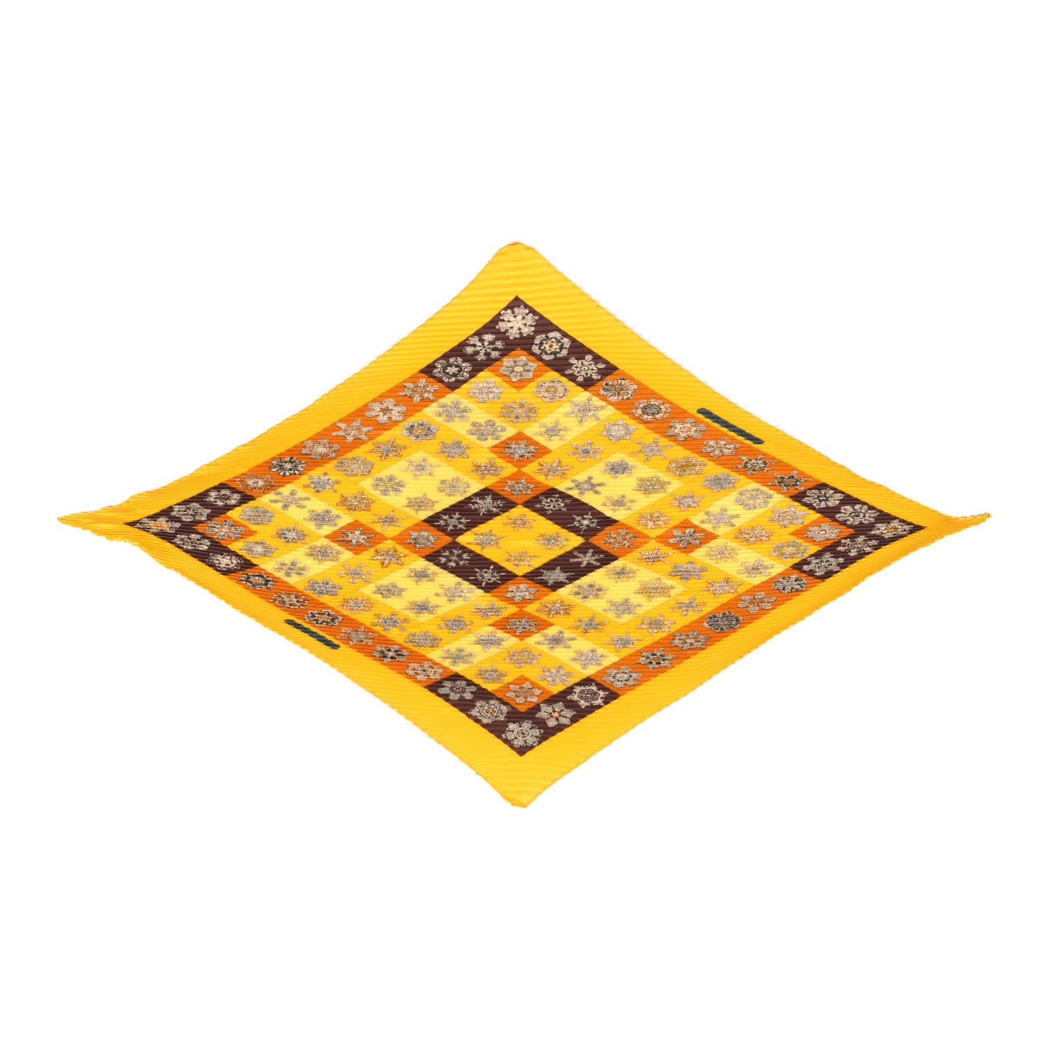 Hermes Silk Plisse Feux De L'Hiver Losange Scarf 1 of 3