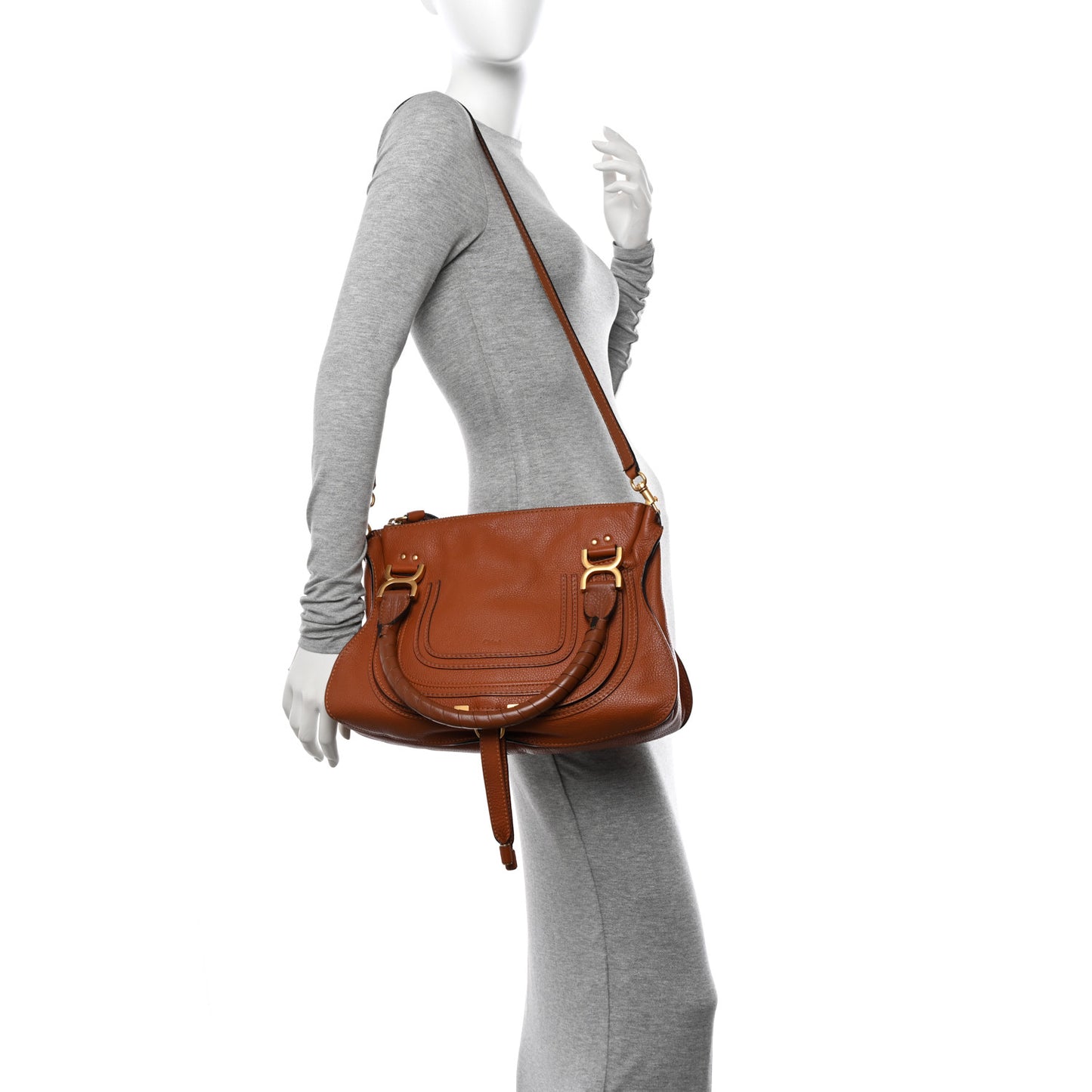 Calfskin Medium Marcie Satchel Tan