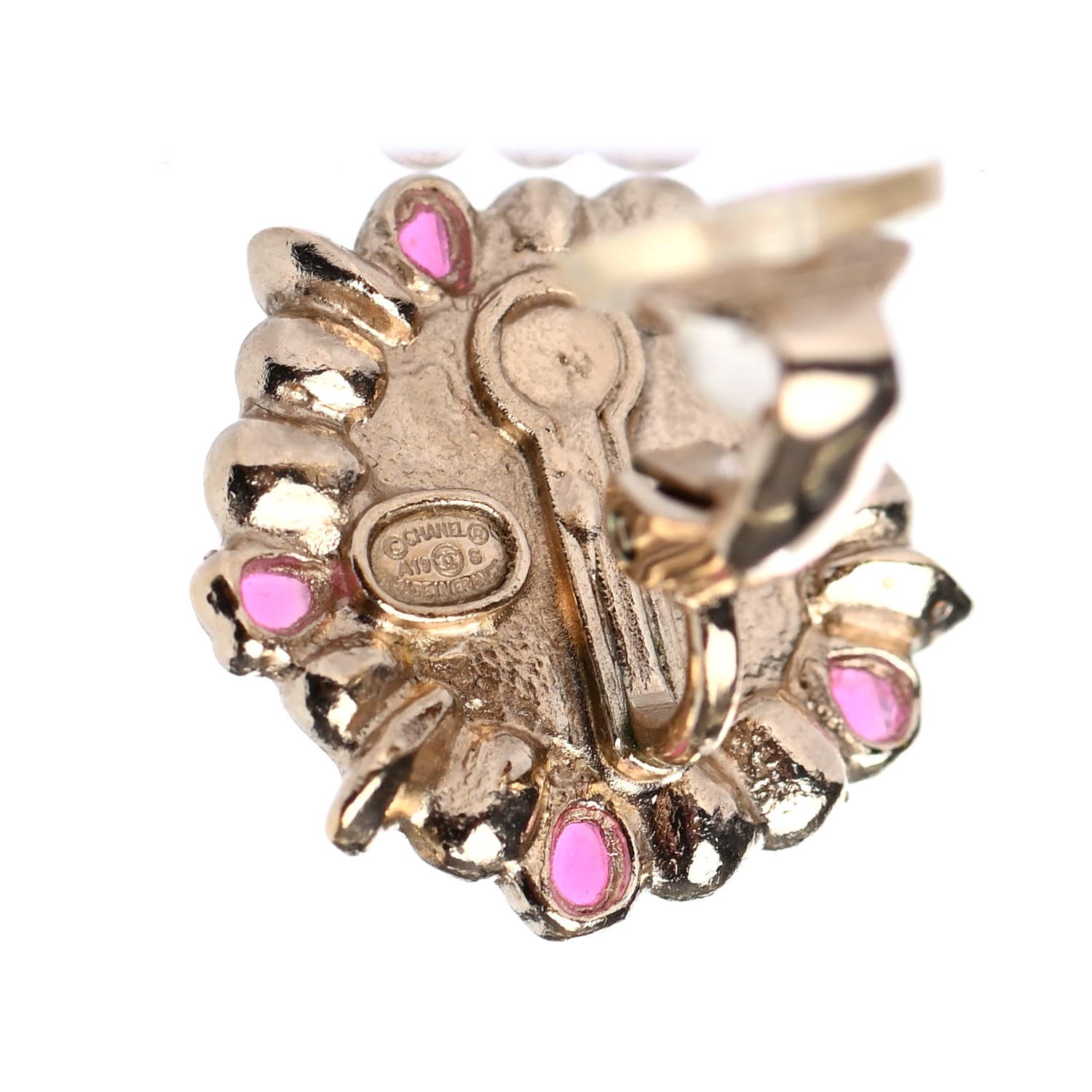 Chanel Pearl Gripoix CC Round Earrings Gold 4 of 4