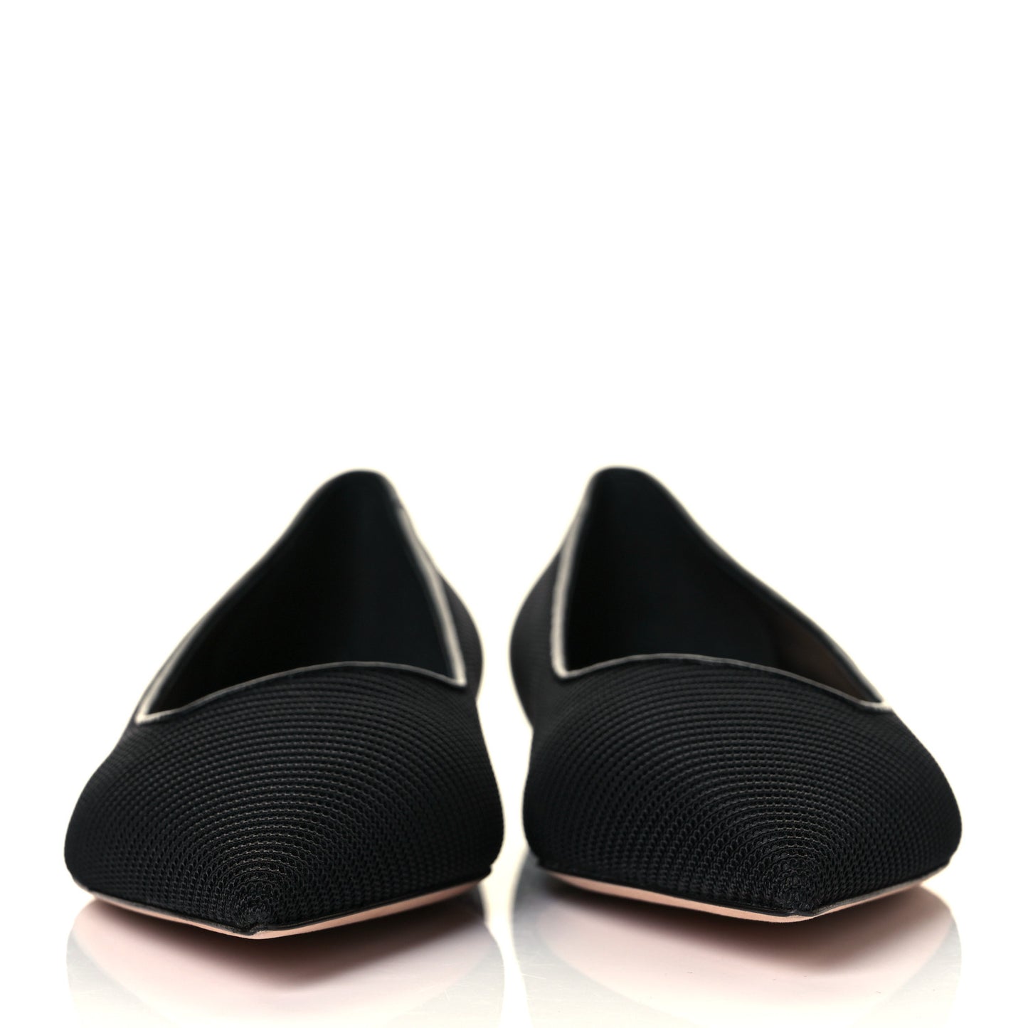 Technical Fabric Pointed Toe Flats 38 Black
