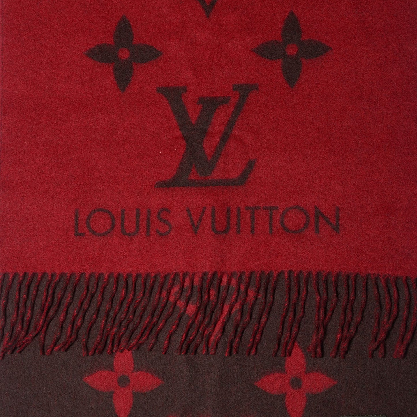 Cashmere Monogram Reykjavik Scarf Rouge
