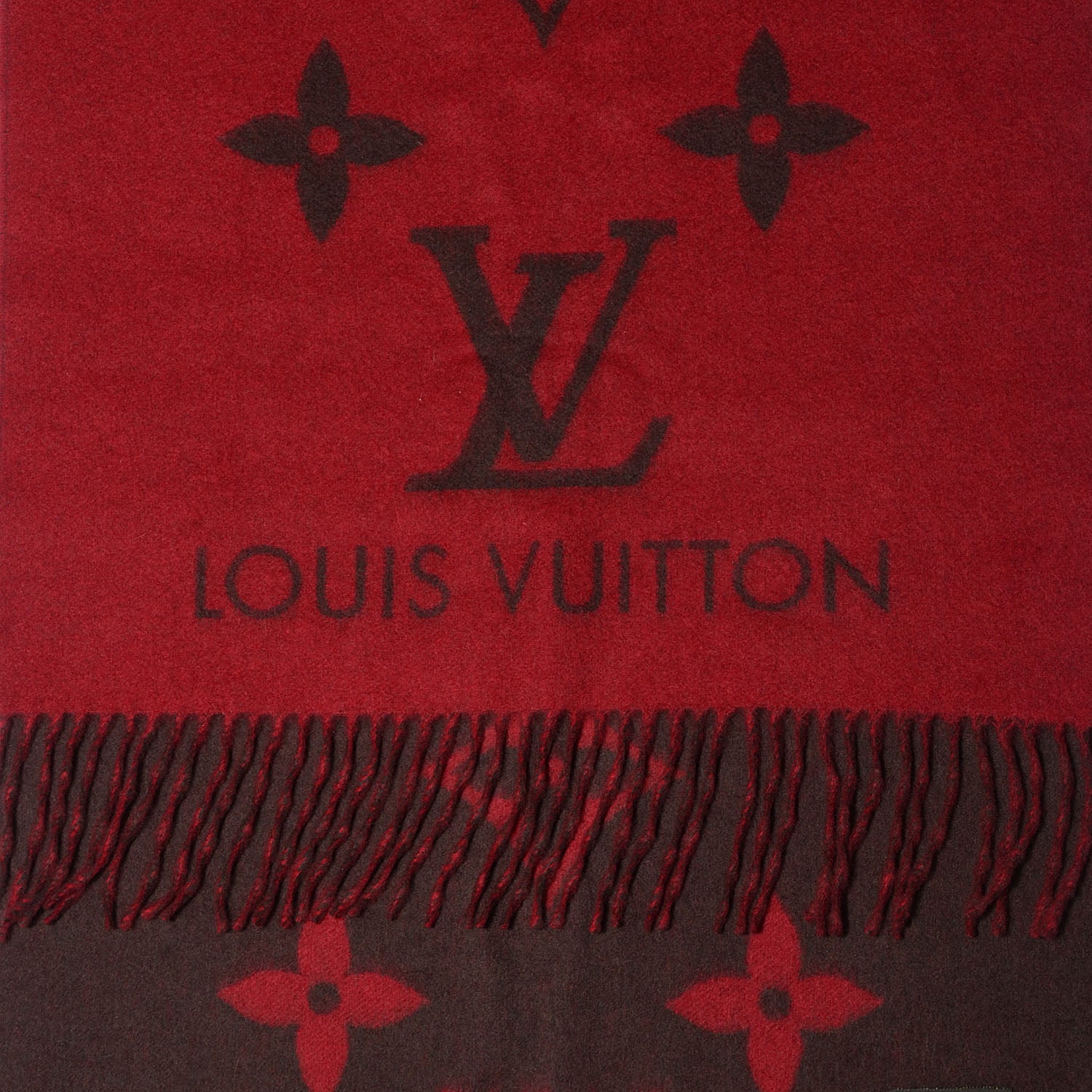Louis Vuitton Cashmere Monogram Reykjavik Scarf Rouge 1 of 5