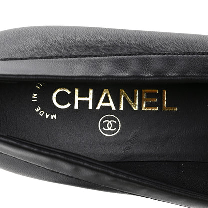 Chanel Lambskin Pearl Crystal Quilted CC Loafers 40 Black 7 of 8