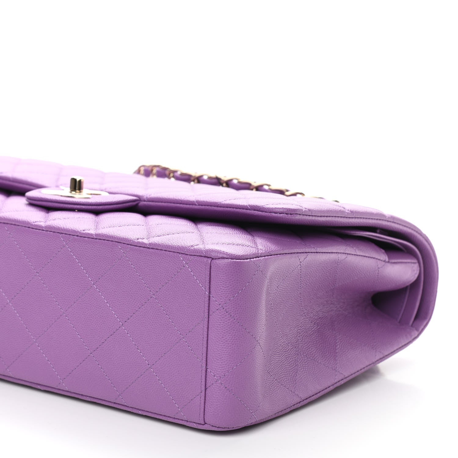 Chanel Caviar Quilted Maxi Double Flap Purple 10 of 10