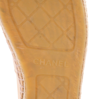 Chanel Lambskin CC Espadrilles 40 Beige Black 9 of 9