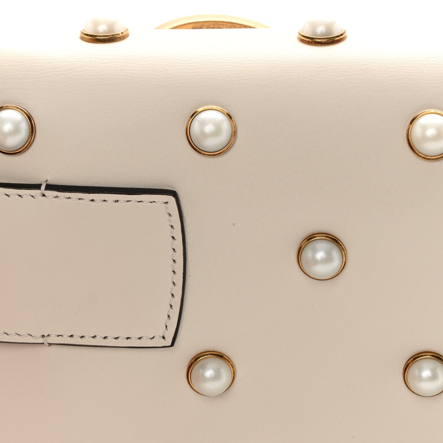 Gucci Nappa Pearl Studded Mini Queen Margaret Broadway Shoulder Bag Mystic White 14 of 14