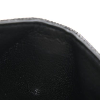 Saint Laurent Grain De Poudre Matelasse Chevron Monogram Credit Card Case Black 8 of 10