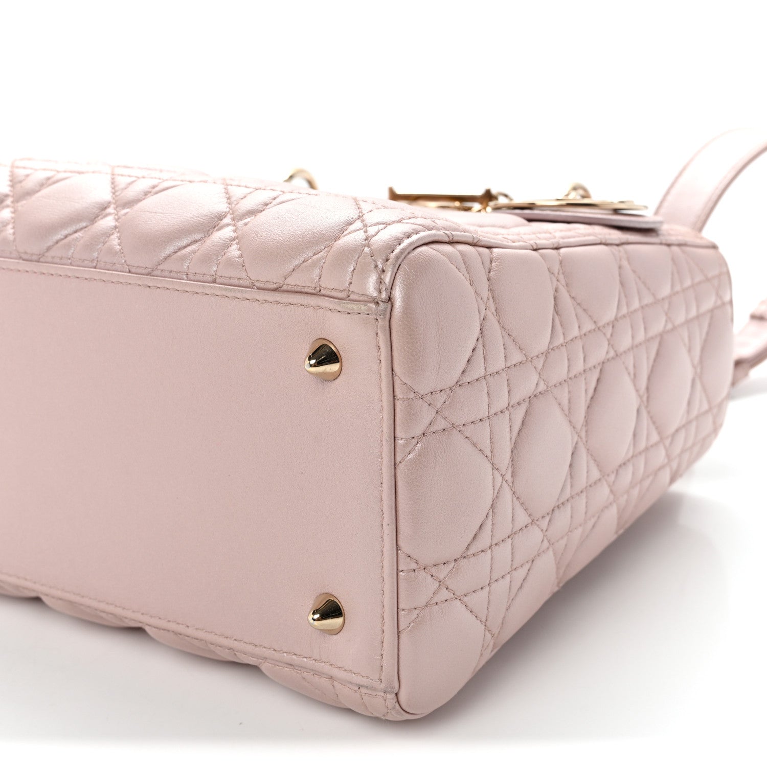 Christian Dior Pearly Lambskin Cannage Medium Lady Dior Lotus 10 of 11