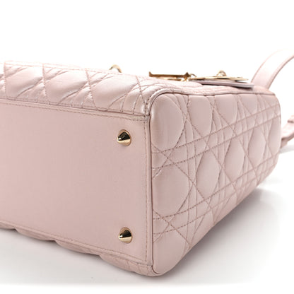 Christian Dior Pearly Lambskin Cannage Medium Lady Dior Lotus 10 of 11