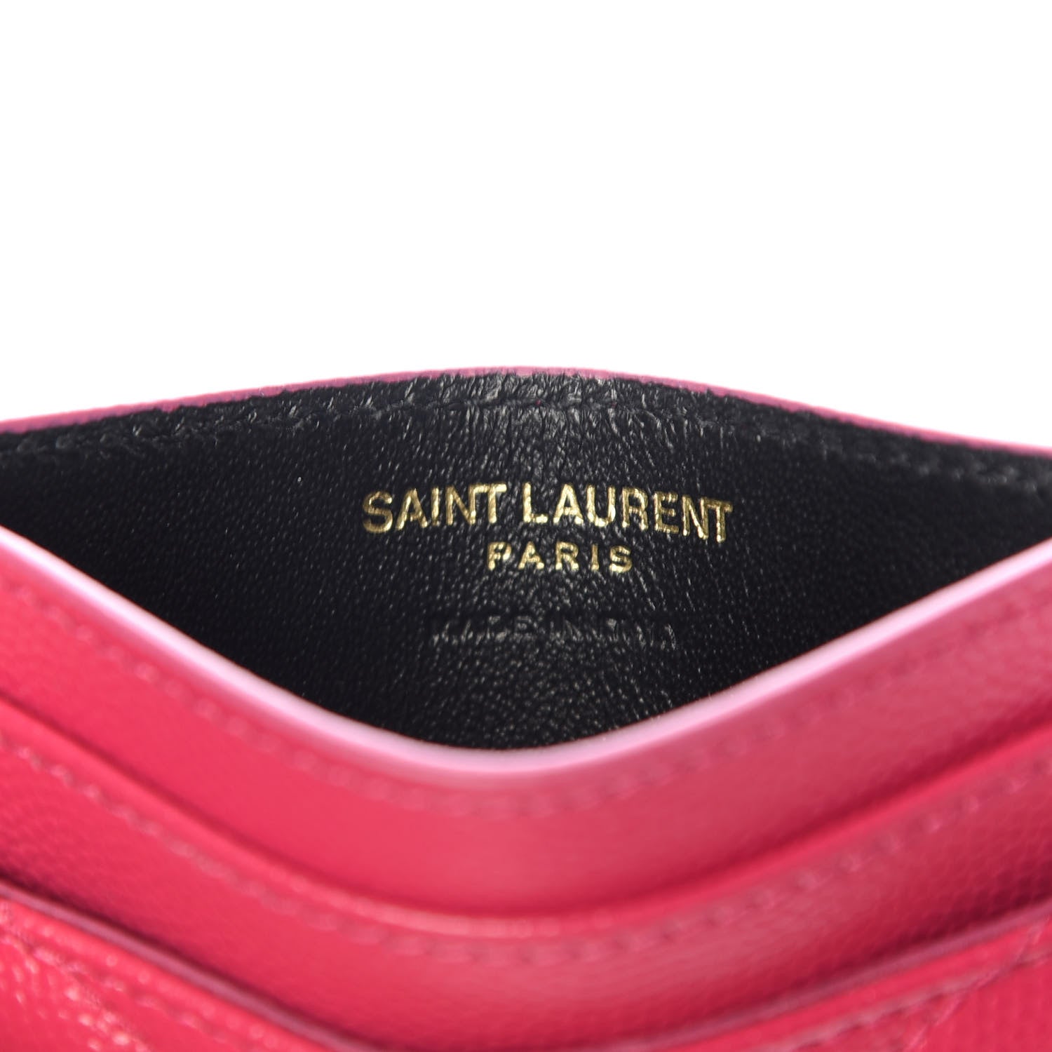 Saint Laurent Grain De Poudre Matelasse Chevron Monogram Credit Card Case Fresh Fuxia 6 of 7