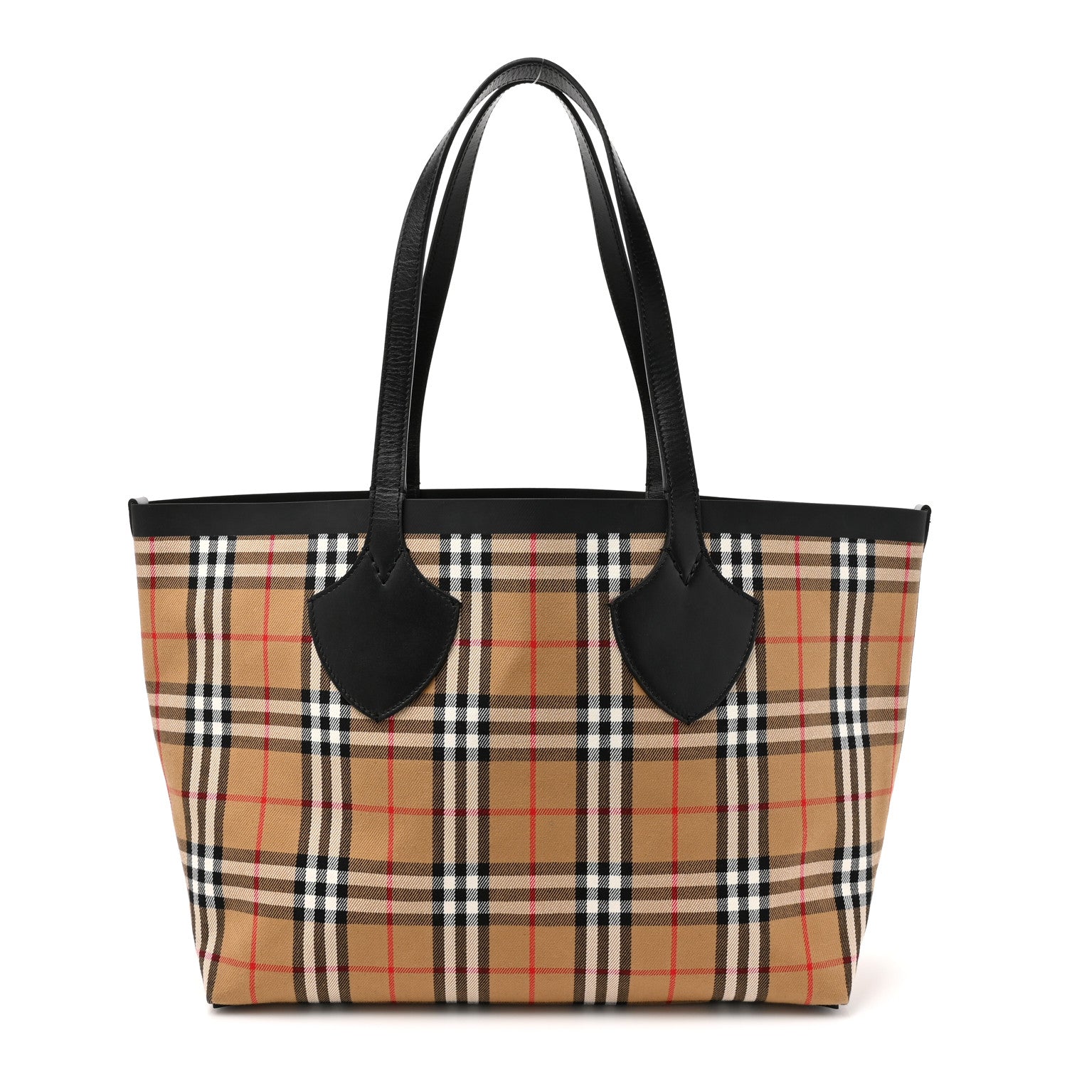 Burberry Vintage Check Medium The Giant Reversible Tote Antique Yellow Bright Red 1 of 16