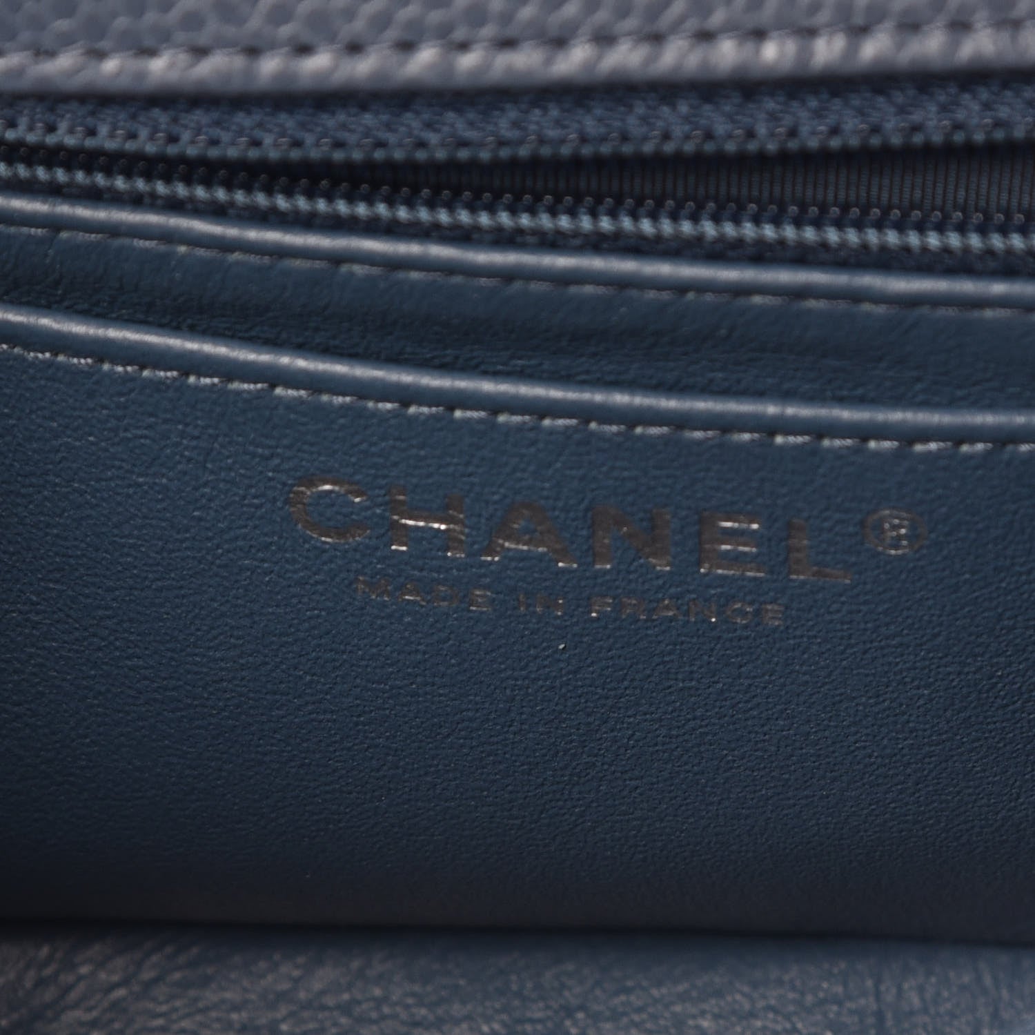 Chanel Caviar Quilted Mini Rectangular Flap Blue 8 of 10
