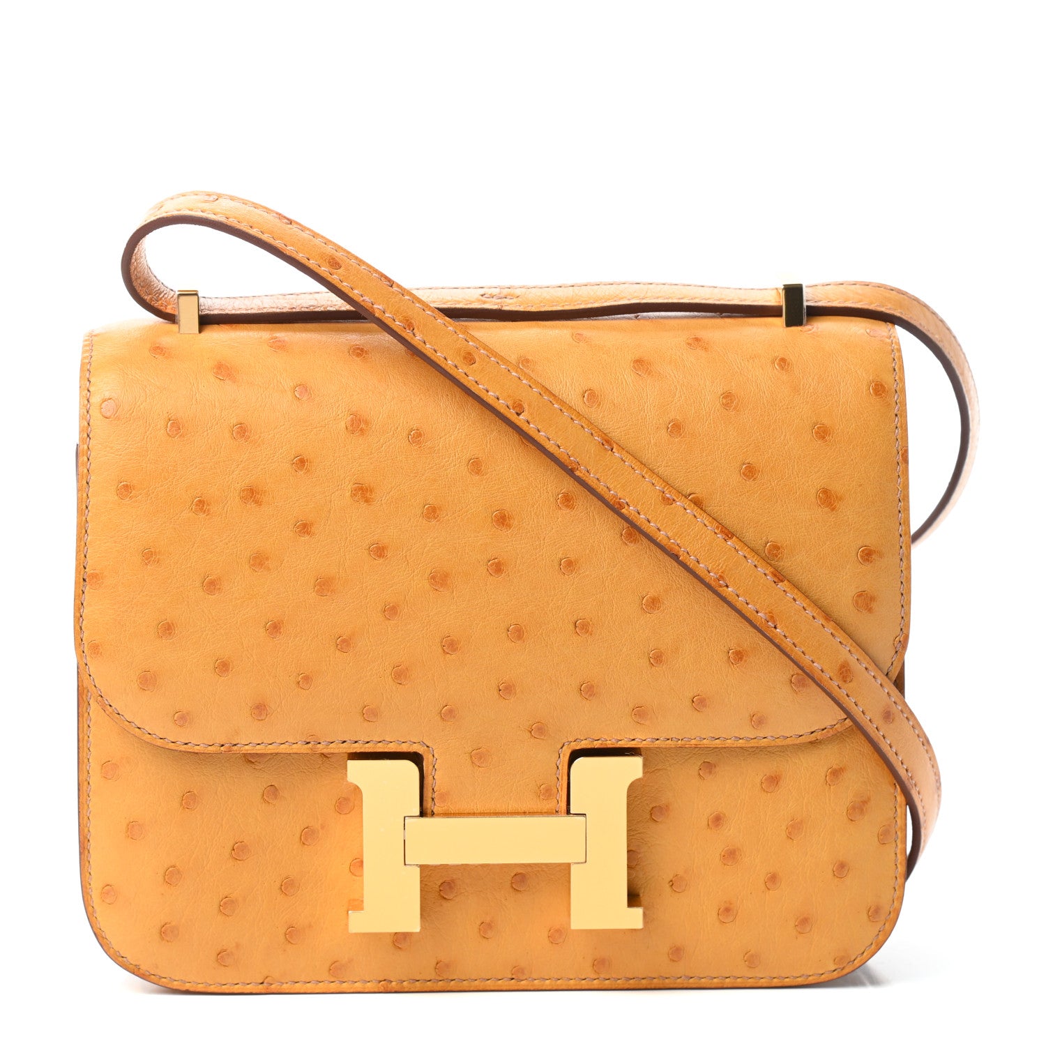 Hermes Ostrich Constance 18 Safran 1 of 10
