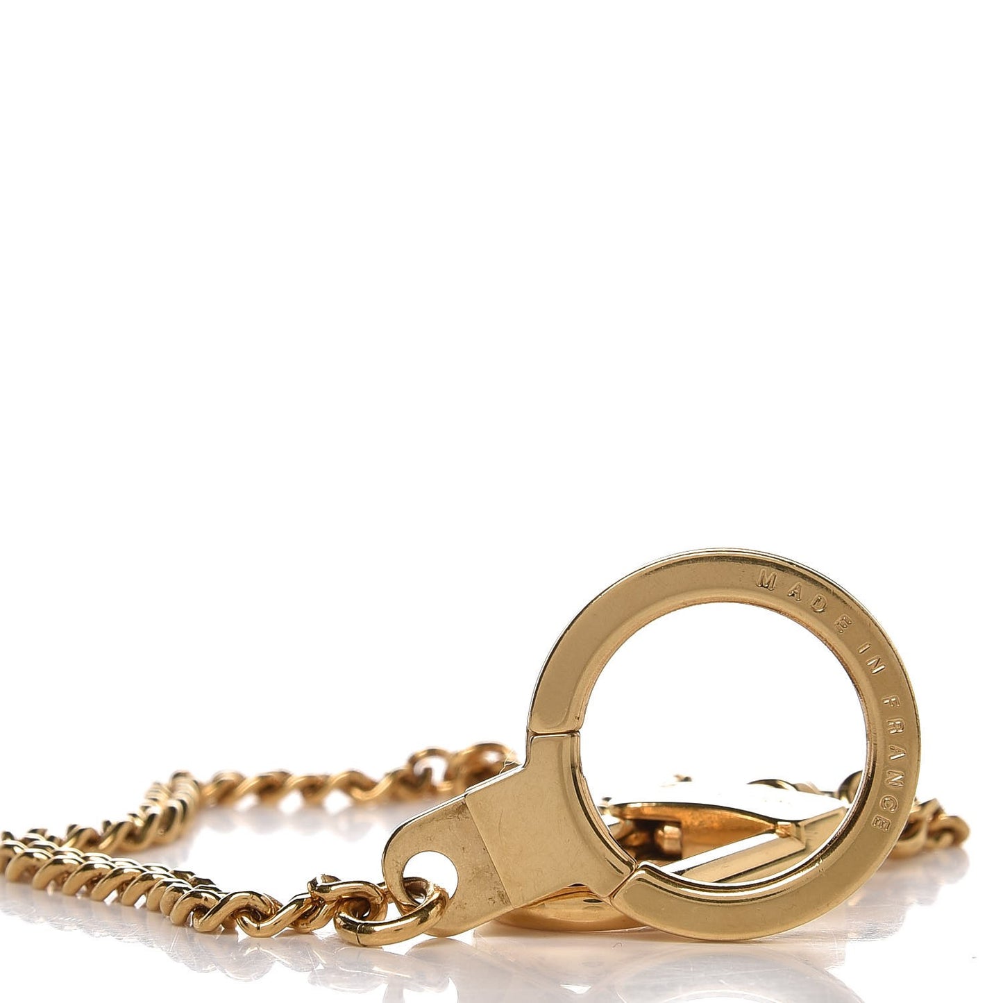 Metal Pochette Extender Key Ring Chain Gold
