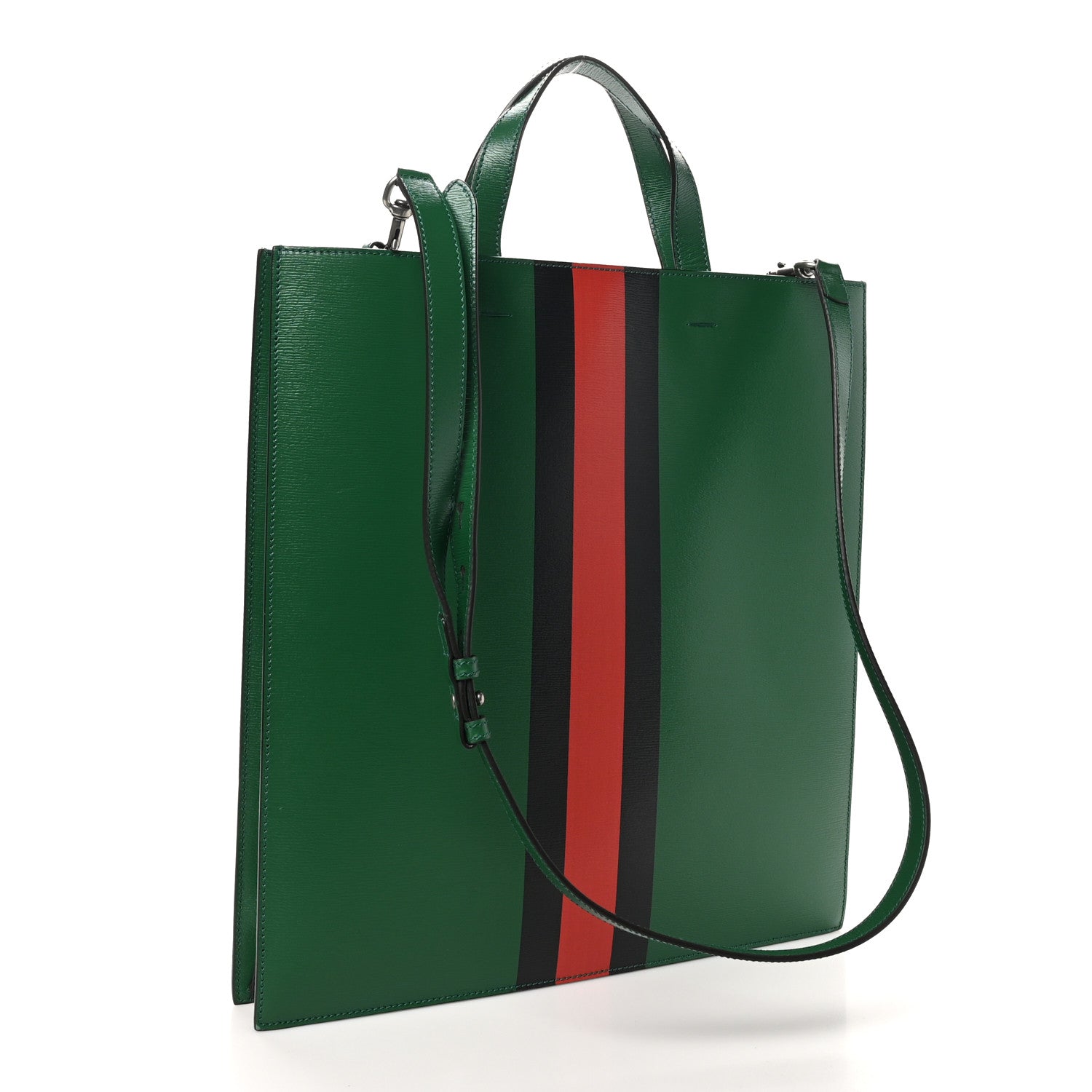 GUCCI バッグ Gucci Calfskin Kingsnake Print Vertical Tote Green 1660183