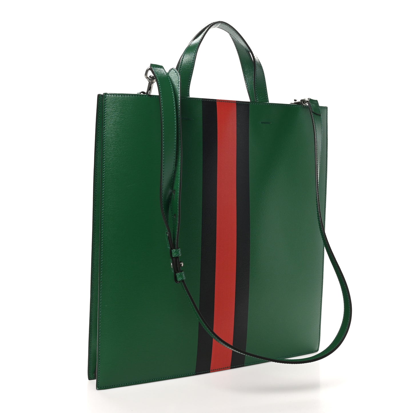 Calfskin Kingsnake Print Vertical Tote Green