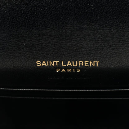 Saint Laurent Goatskin Carre Quilted Cassandre Small Envelope Wallet Black 6 of 6