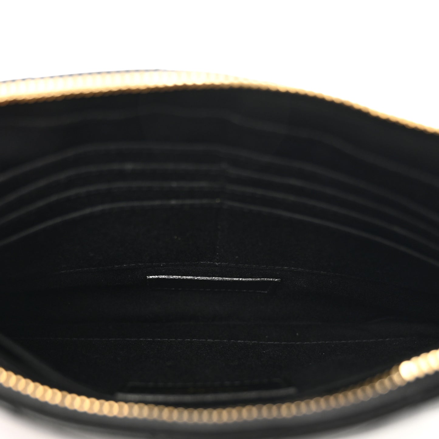 Calfskin Matelasse Chevron Monogram A5 Wristlet Black